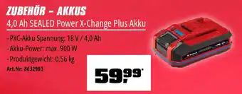 OBI Einhell 4,0 Ah SEALED Power X-Change Plus Akku Angebot