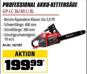 OBI Einhell PROFESSIONAL AKKU-KETTENSÄGE GP-LC 36/40 Li BL Angebot