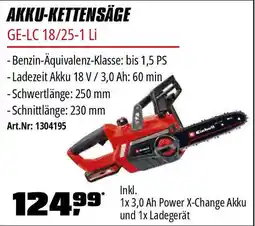 OBI Einhell AKKU-KETTENSÄGE GE-LC 18/25-1 Li Angebot