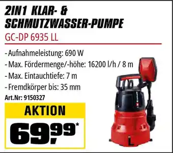 OBI Einhell 2IN1 KLAR- & SCHMUTZWASSER-PUMPE GC-DP 6935 LL Angebot