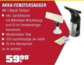 OBI KÄRCHER AKKU-FENSTERSAUGER WV 1 Black Edition Angebot