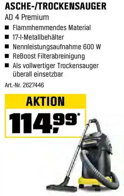OBI KÄRCHER ASCHE-/TROCKENSAUGER AD 4 Premium Angebot