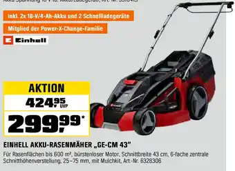 OBI EINHELL AKKU-RASENMÄHER „GE-CM 43" Angebot