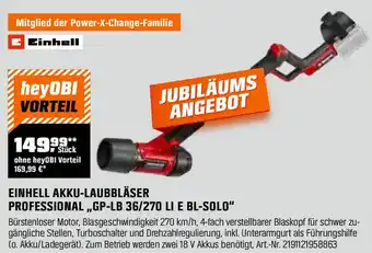 OBI EINHELL AKKU-LAUBBLÄSER PROFESSIONAL ,,GP-LB 36/270 LI E BL-SOLO" Angebot