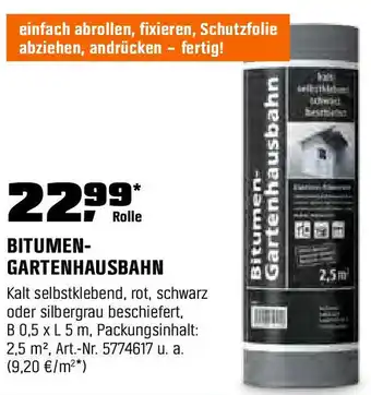 OBI BITUMEN- GARTENHAUSBAHN Angebot