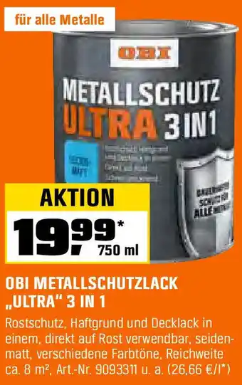OBI OBI METALLSCHUTZLACK ,,ULTRA" 3 IN 1 Angebot