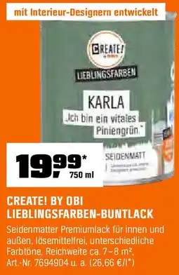 OBI CREATE! BY OBI LIEBLINGSFARBEN-BUNTLACK Angebot