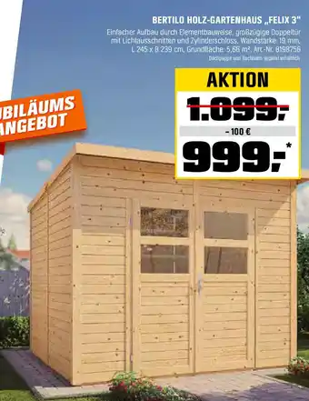 OBI BERTILO HOLZ-GARTENHAUS ,,FELIX 3" Angebot