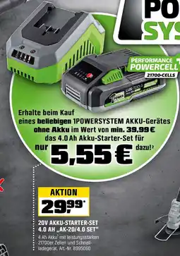 OBI LUX TOOLS 20V AKKU-STARTER-SET 4.0 AH,,AK-20/4.0 SET" Angebot