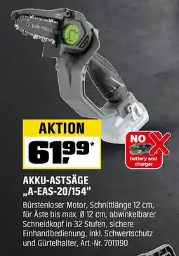 OBI LUX TOOLS AKKU-ASTSÄGE "A-EAS-20/154" Angebot