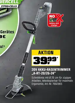OBI LUX TOOLS 20V AKKU-RASENTRIMMER "A-RT-20/26-24" Angebot