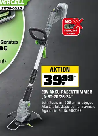 OBI LUX TOOLS 20V AKKU-RASENTRIMMER "A-RT-20/26-24" Angebot