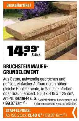 OBI BRUCHSTEINMAUER- GRUNDELEMENT Angebot