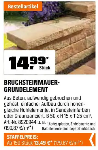 OBI BRUCHSTEINMAUER- GRUNDELEMENT Angebot