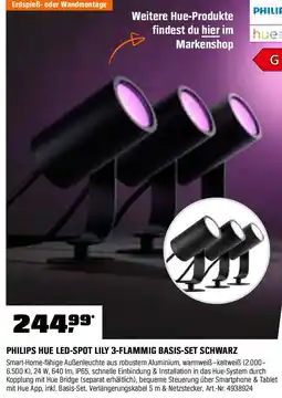 OBI PHILIPS HUE LED-SPOT LILY 3-FLAMMIG BASIS-SET SCHWARZ Angebot