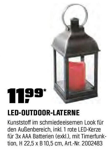 LED-OUTDOOR-LATERNE Angebot bei OBI