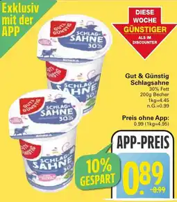 WEZ Gut & Günstig Schlagsahne Angebot