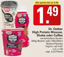 WEZ Dr. Oetker High Protein Mousse, Shake oder Coffee Angebot