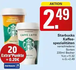 WEZ Starbucks Kaffeespezialitäten Angebot