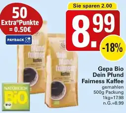 WEZ Gepa Bio Dein Pfund Fairness Kaffee Angebot