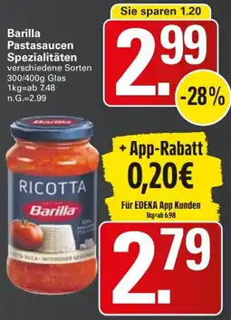 WEZ Barilla Pastasaucen Spezialitäten Angebot