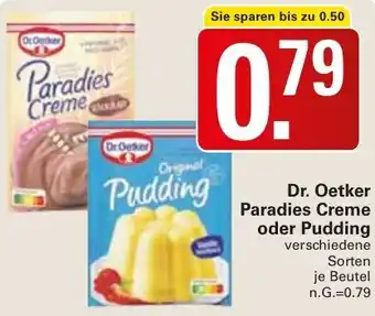 WEZ Dr. Oetker Paradies Creme oder Pudding Angebot