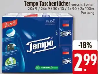 E-Center Tempo Taschentücher Angebot