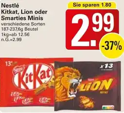 WEZ Nestlé Kitkat, Lion oder Smarties Minis Angebot