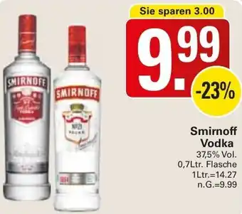 WEZ Smirnoff Vodka Angebot