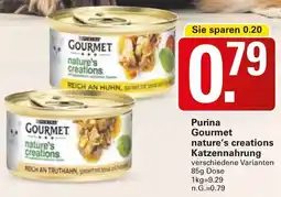 WEZ Purina Gourmet nature's creations Katzennahrung Angebot