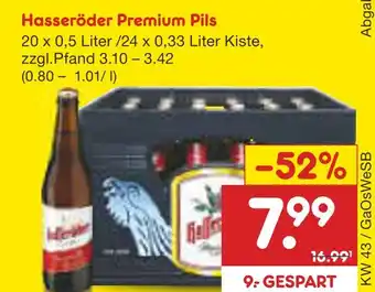 Netto Marken-Discount Hasseröder premium pils Angebot