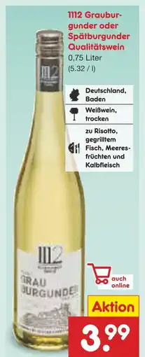Netto Marken-Discount 1112 grauburgunder qualitätswein Angebot