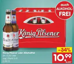 Netto Marken-Discount König pilsener oder alkoholfrei Angebot