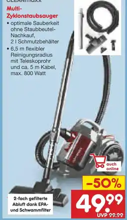 Netto Marken-Discount Cleanmaxx multi-zyklonstaubsauger Angebot