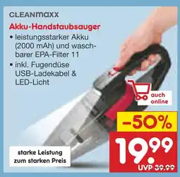 Netto Marken-Discount Cleanmaxx akku-handstaubsauger Angebot