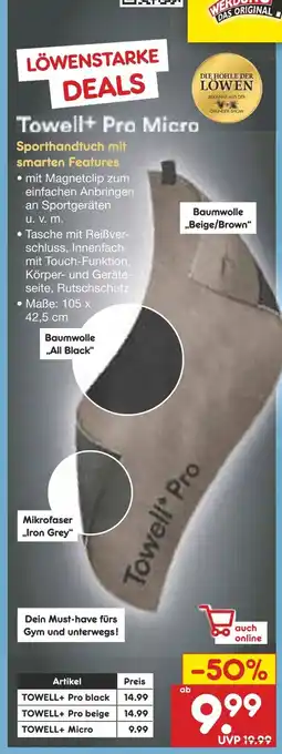 Netto Marken-Discount Towell+ pro black Angebot