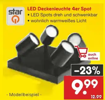 Netto Marken-Discount Star led deckenleuchte 4er spot Angebot