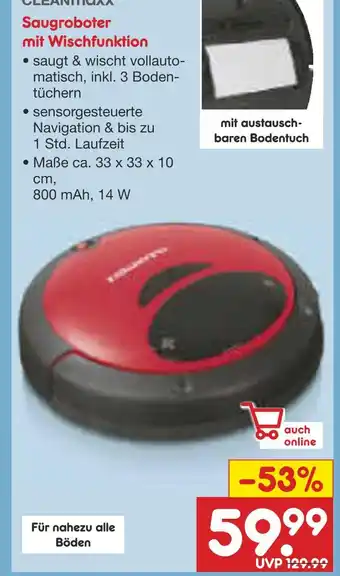 Netto Marken-Discount Cleanmaxx saugroboter mit wischfunktion Angebot