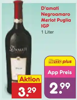 Netto Marken-Discount D'amati negroamaro merlot puglia igp Angebot