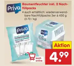 Netto Marken-Discount Priva raumentfeuchter inkl. 2 nachfüllpacks Angebot