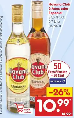 Netto Marken-Discount Havana club 3 anos Angebot