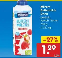 Netto Marken-Discount Milram buttermilch drink Angebot