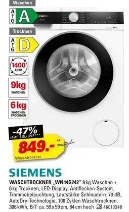 Höffner Siemens waschtrockner wn44g242 Angebot
