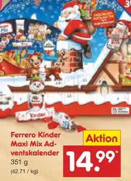 Netto Marken-Discount Ferrero kinder maxi mix adventskalender Angebot