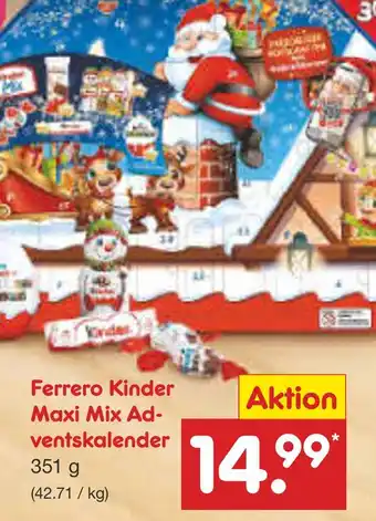 Netto Marken-Discount Ferrero kinder maxi mix adventskalender Angebot