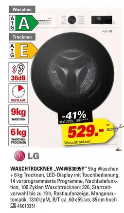 Höffner Lg waschtrockner „w4wb3095y“ Angebot