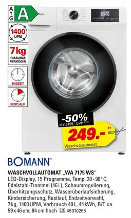 Höffner Bomann waschvollautomat wa 7175 ws Angebot