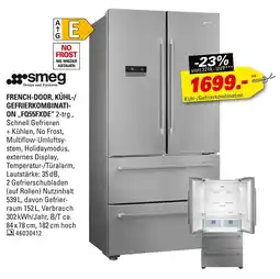 Höffner Smeg french-door, kühl-/gefrierkombination „fq55fxde“ Angebot