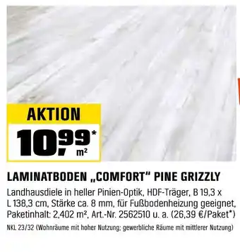 OBI Laminatboden „comfort“ pine grizzly Angebot