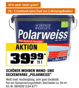 OBI Schöner wohnen wand- und deckenfarbe polarweiss Angebot